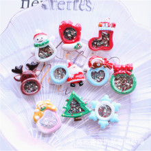 2020 new Christmas resin accessories can shake the color diamond headpiece hair ring rubber band handmade materials